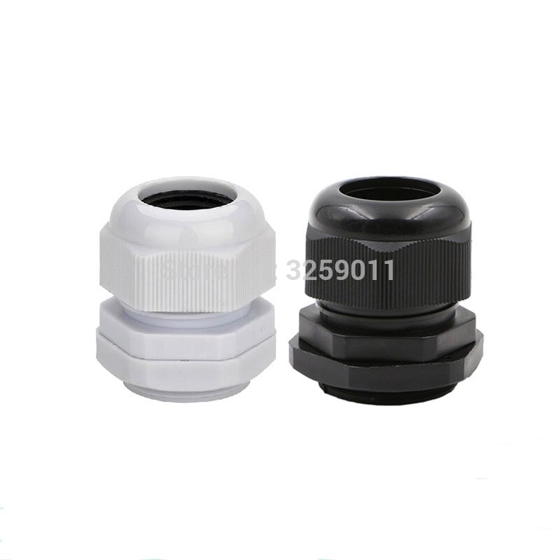 50 stuks kabelwartels  pg 25 zwarte witte waterdichte verstelbare nylon connectoren verbindingen met pakkingen 13-18mm voor elektrische apparaten