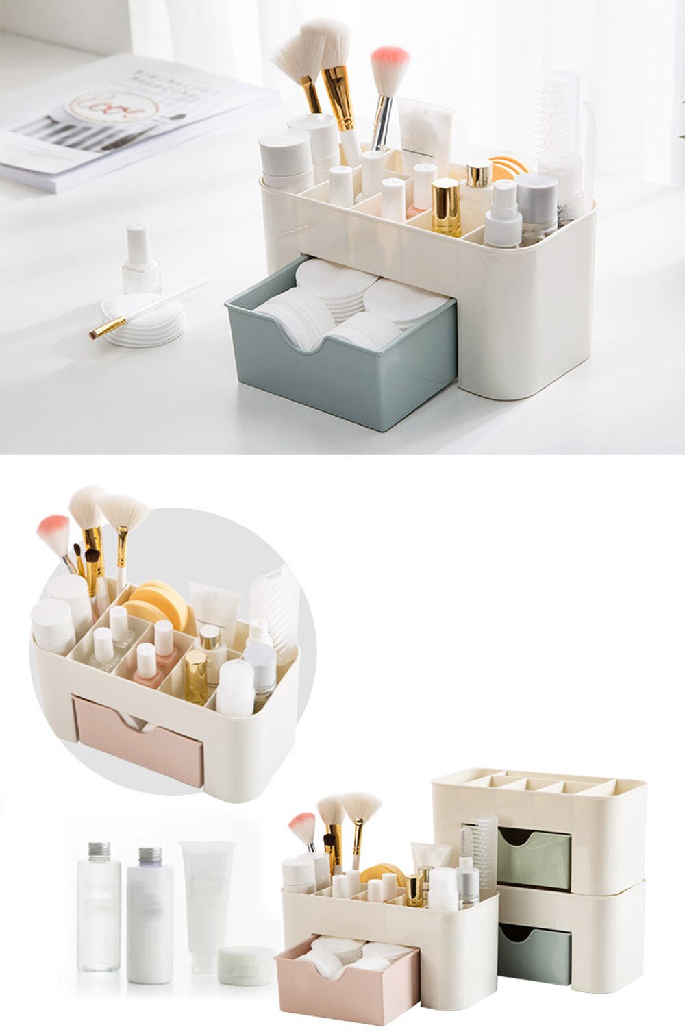 Caja de almacenaje para maquillaje, estuche organizador de cosméticos, estuches para labial funda para artículos diversos caja de objetos pequeños al por mayor Desktop3.04 #10