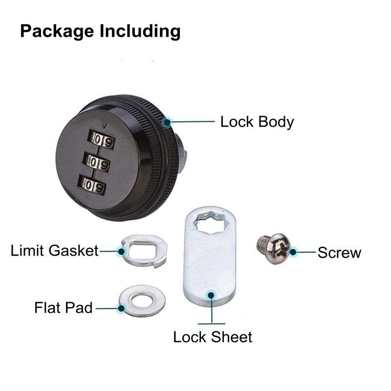 3 Digits Password Smart Lock Clockwise Anti-clockwise Door Lock Digital Electronic Cabinet Door Lock Drawer Password Locker
