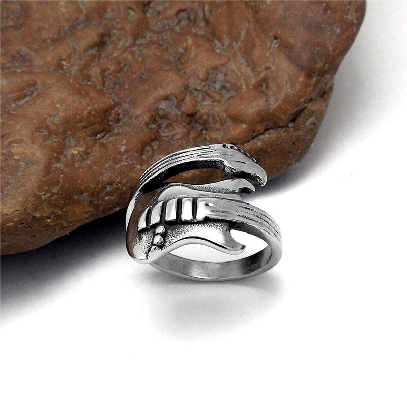 Modyle 2022 sieraden herenring van roestvrij staal, titanium staal, gegraveerde gitaar, punkrock, klassieke ringen voor heren