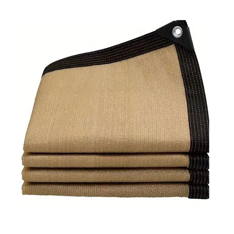 200×400cm Summer Outdoor Shading Beige Shading Net Wrapped Perforated Shading Cloth Thickened Heat Insulation Net Shading Net: 2*4M / Brown