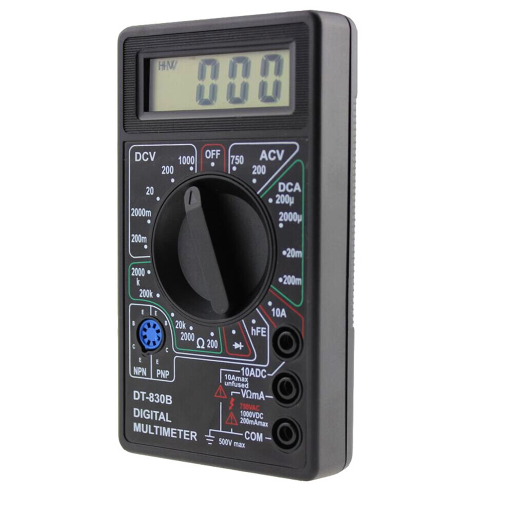 LCD Digital Multimeter Tester DT838 Voltmeter Measuring Current Resistance Temperature Meter AC DC Ammeter Test Lead Probe Test: DT830B