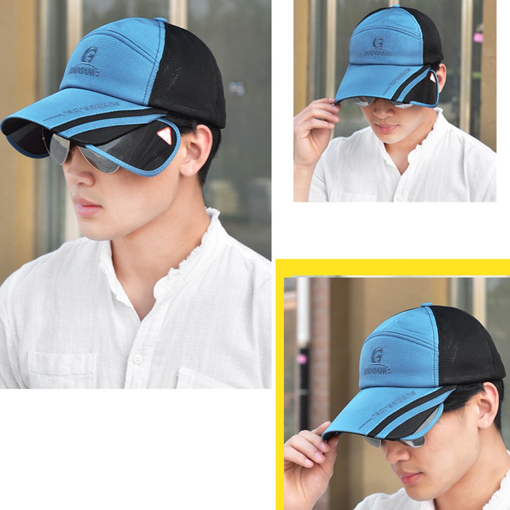 Runner Cap Breathable Quick Drying Sun Mesh Hat for Fishing Hiking Travel: Blue