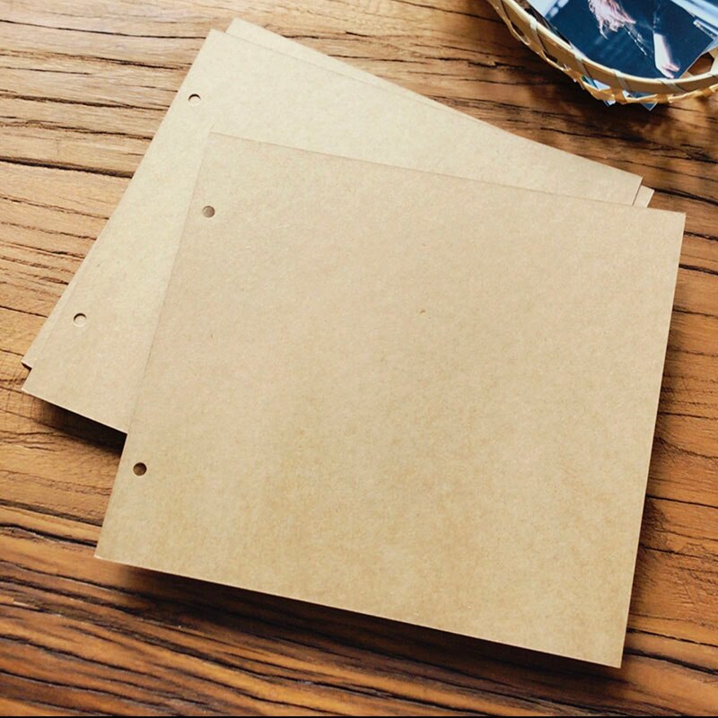 ANGWING 20Pages Blank/DIY Albums Photo Cover Loose-leaf/Wedding Photo Album Scrapbook Self Adhesive Scrapbook Album Case Binding: Page-20 Sheet Kraft