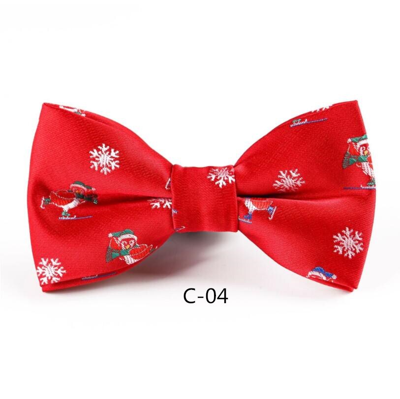 Rbocott drenge julebue snefnug juletræ mønster butterfly til børn børn rød blå bowtie størrelse 9cm*4.5cm: 04