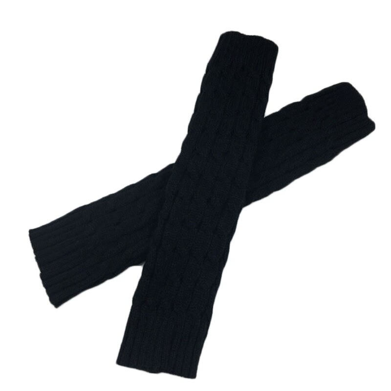 Jambières longues blanches pour femmes, 1 paire, chaussettes chaudes d'hiver tricotées, couvre-jambes coupe-vent à la , à la cheville, aux genoux: 01