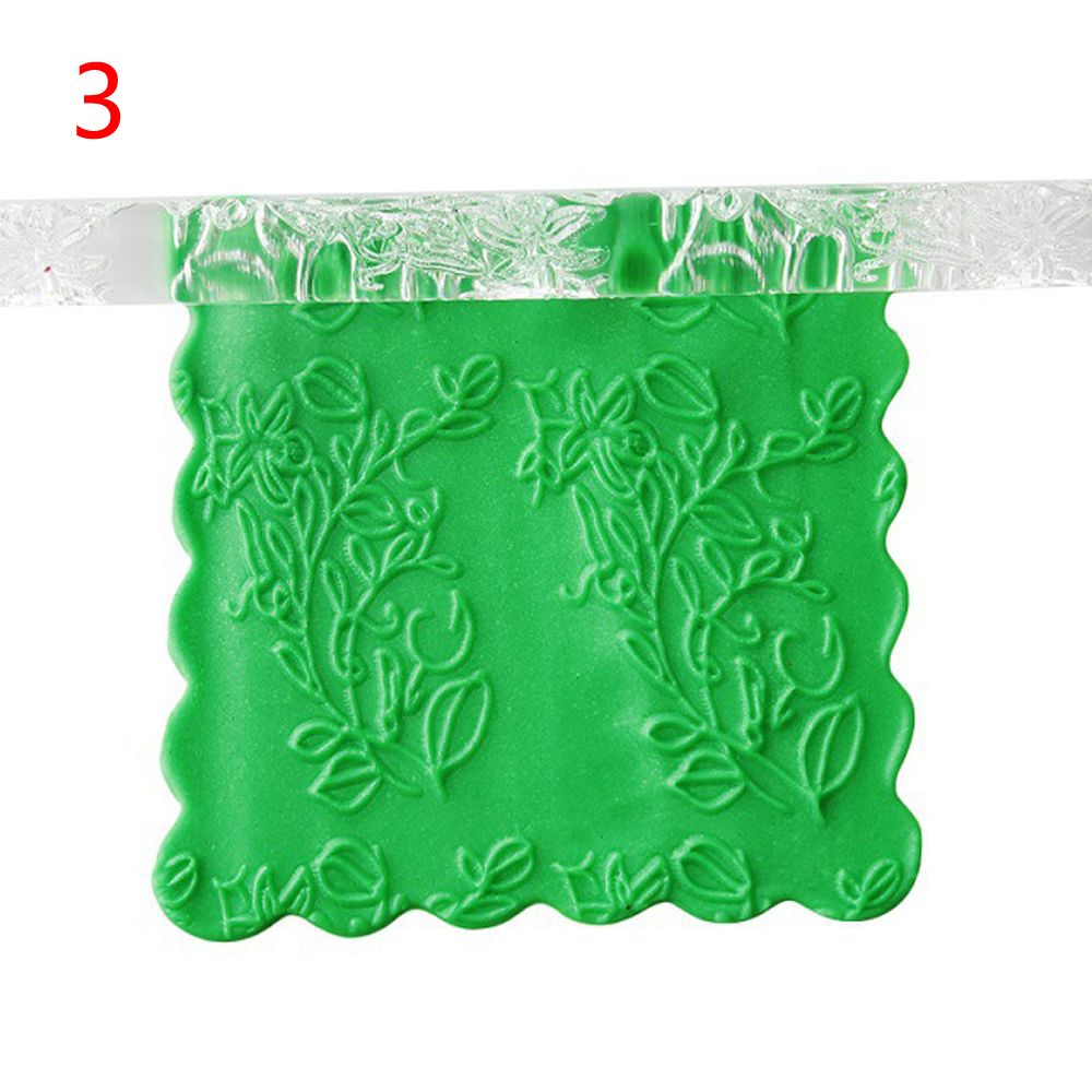 15Styles Acrylic Rolling Pin Fondant Cake Impression Rolling Pin Pastry Roller Embossing Kitchen Baking Decor Tool: 3