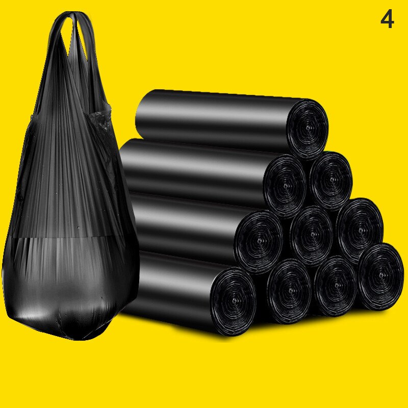 100Pcs/5 Rolls Vest Type Garbage Bag Household Cleaning Accessories Portable Point-Break Disposable Thick Garbage Bag 45x50cm: A4