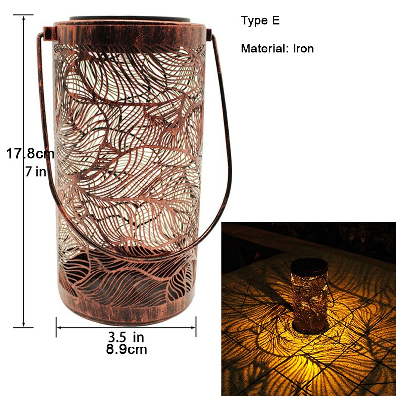 Solar LED Light Outdoor Solar Powered Lamps Waterproof Garden Decoration Lantern Street Balcony Sunlight Landscape Yard Light: Type E