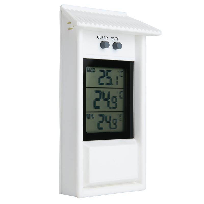 LCD Digital Indoor/Outdoor Waterproof Thermometer Garden GreenHouse Wall Temperature Measurement Max Min Value Display -20~50C