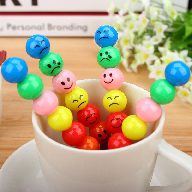 2 PCS/lot Sweet Smile Pencil 7 Colors Sugar-Coated Haws Cartoon Pen for Kids Student School Office Use Stationery