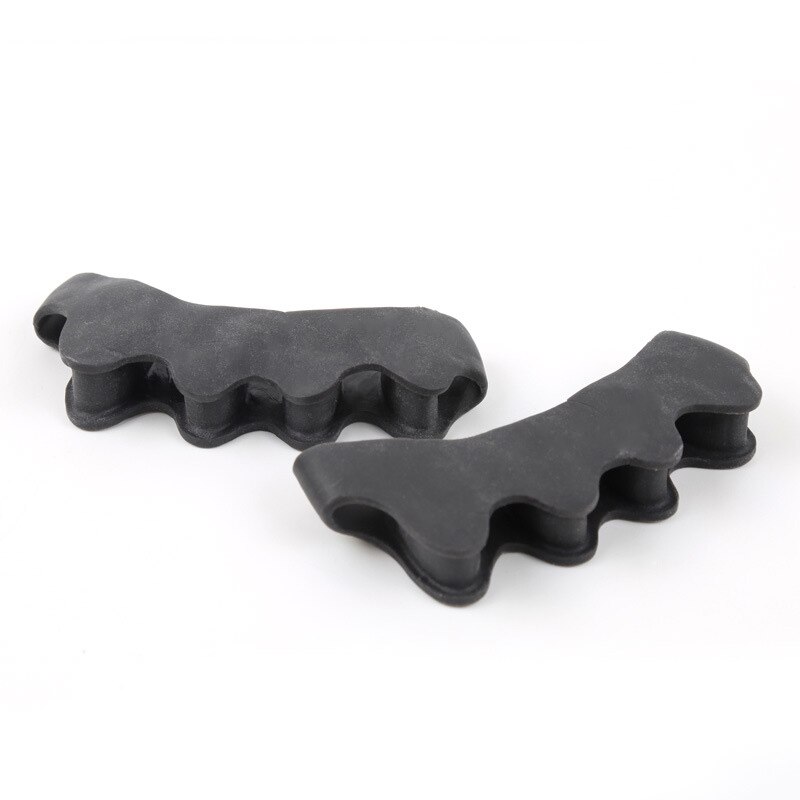 2 Pcs Soft Separator Bunion Pain Relief Nail Art Manicure Tool Silicone Toes Separators Straightener Spreader TSLM1: black