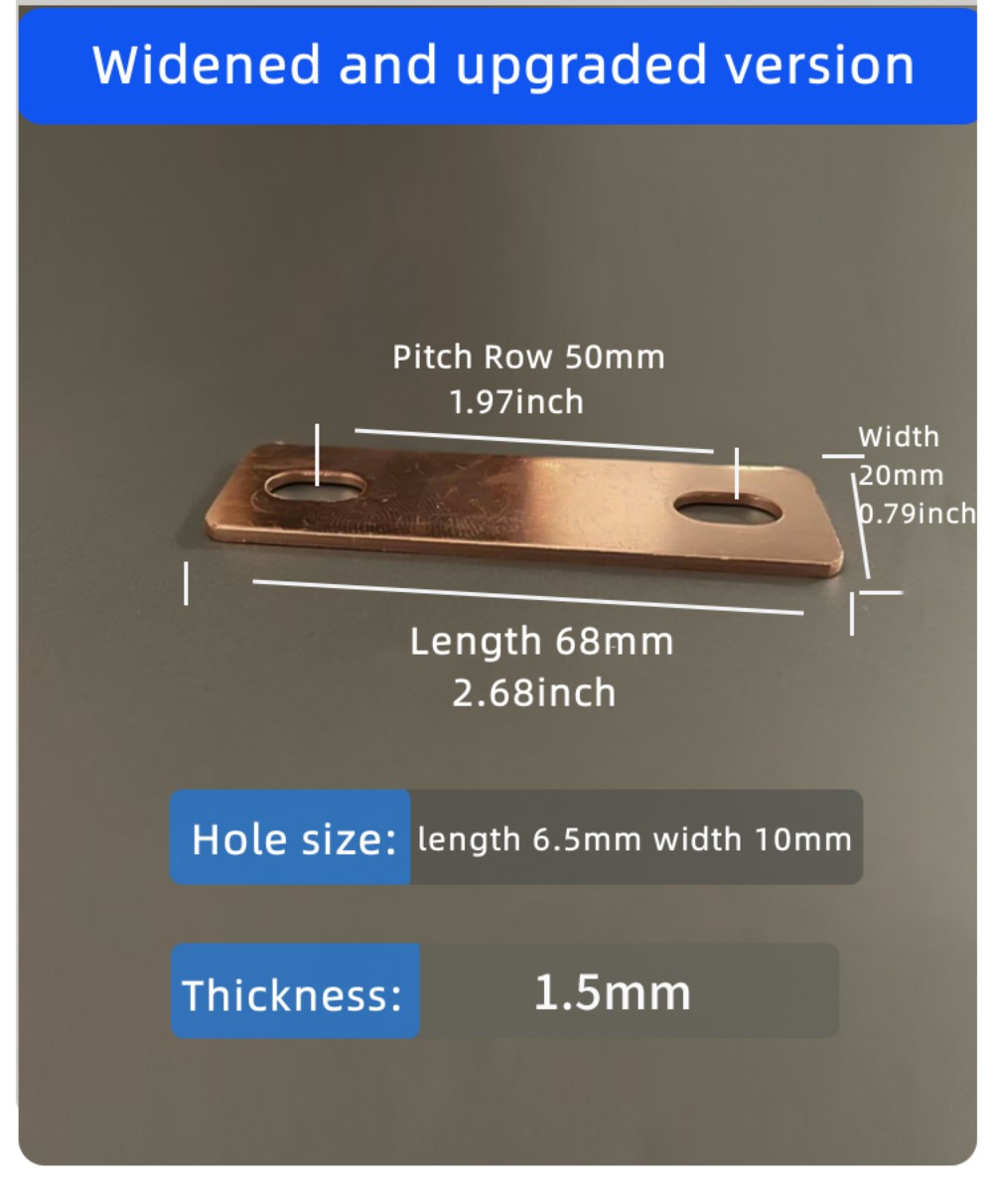 Bus Bars Connector Red Copper for LiFePO4 Cell 30Ah-300Ah Lithium Battery Red Copper Pickling Busbar Brass M6: Orange