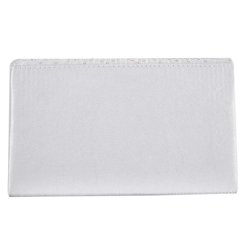 Delle donne di Seta faccia Diamante Pochette Sacchetto di Spalla di Sera di Promenade Nuziale Satchel Della Borsa Della Catena (bianco)