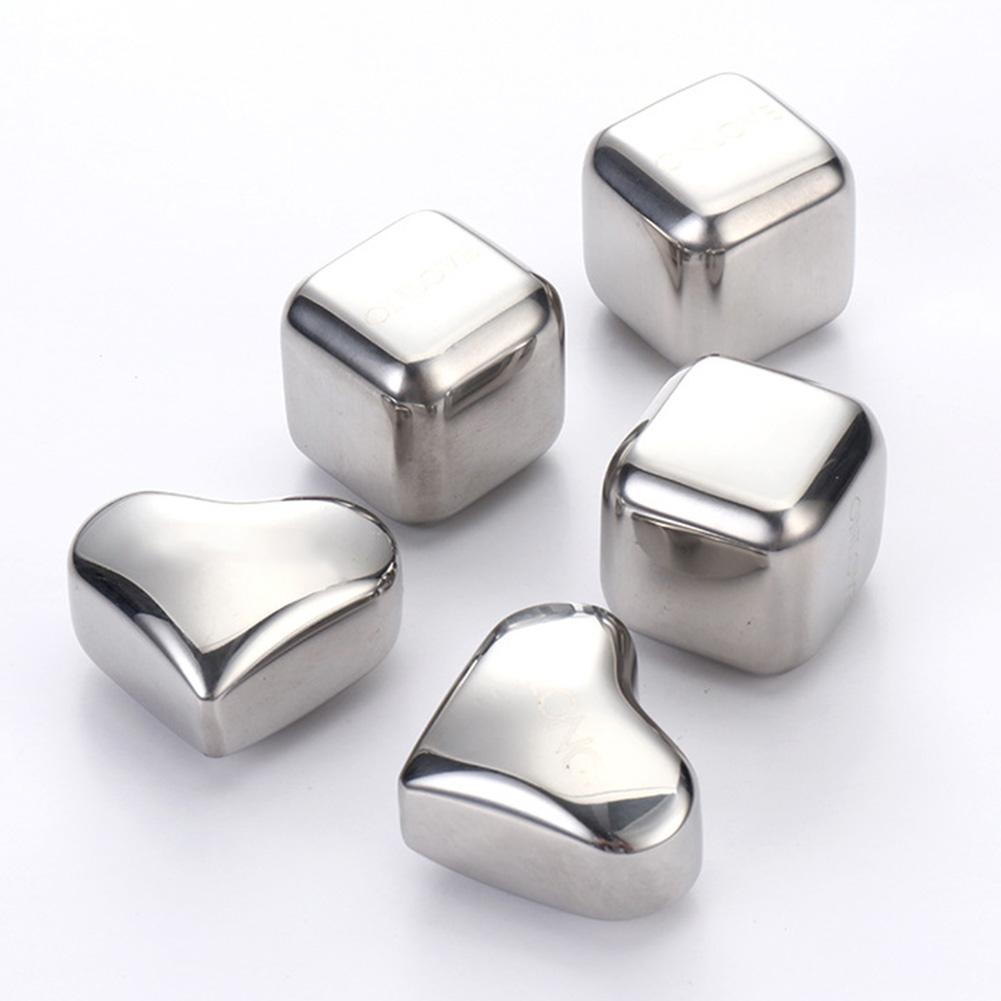 Stainless Steel Square Quick-frozen Ice Cubes Stones Whiskey Drink Beer Cooler Wine Cooling Cube Chilling Rock Party Bar Tool