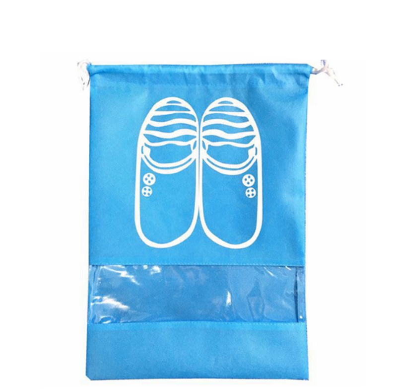 2 Sizes Waterproof Shoes Bags Pouch Women Travel Bag Portable Drawstring Bag Packing Organizer for Men journay Organizador bag: Light Blue / M