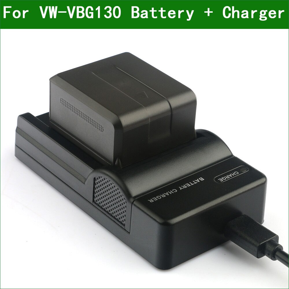 VW-VBG130 VBG130 Digital Camera Battery + Charger for Panasonic SDR H40 H48 H50 H60 H68 H80 H90 HDC HS700 TM200 TM300 TM700: 1Battery 1Charger