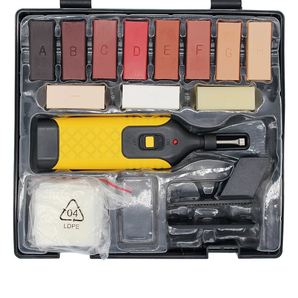 Laminate Repairing Kit Wax System Floor Worktop Sturdy Casing Chips Scratches Mending Tool Set repair hand tool kit