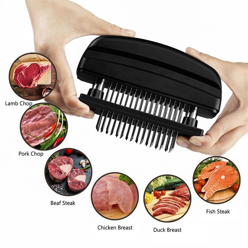Queentime attendrisseur de viande en acier inoxydable outil à viande bœuf steak attendrisseur de viande aiguille cuisine accessoires de cuisine marteau à viande