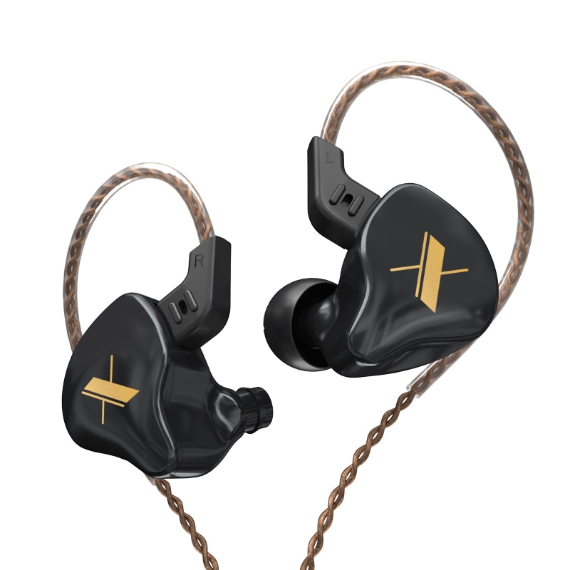 Ak kz edx 1 dinâmico em fones de ouvido alta fidelidade baixo fone com cancelamento ruído: Black no mic