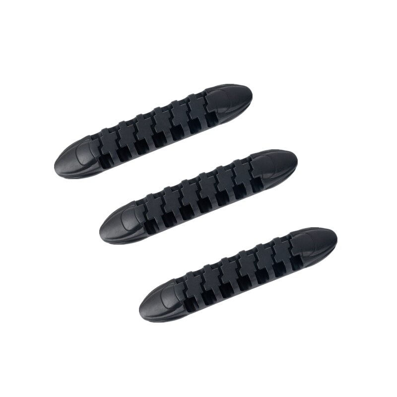 7/5/3/1 Slot USB Cable Clips Cord Management Adhesive Cable Organizers Holder for Desk Car Home and Office Cable Winder Manager: 7 Hole Black 3pcs