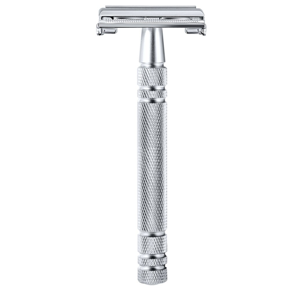 Säkerhetsrakhyvel i rostfritt stål ögonbrynshyvel manuellt rakverktyg klassisk rakhyvel halkfritt långt handtag manuell rakhyvel