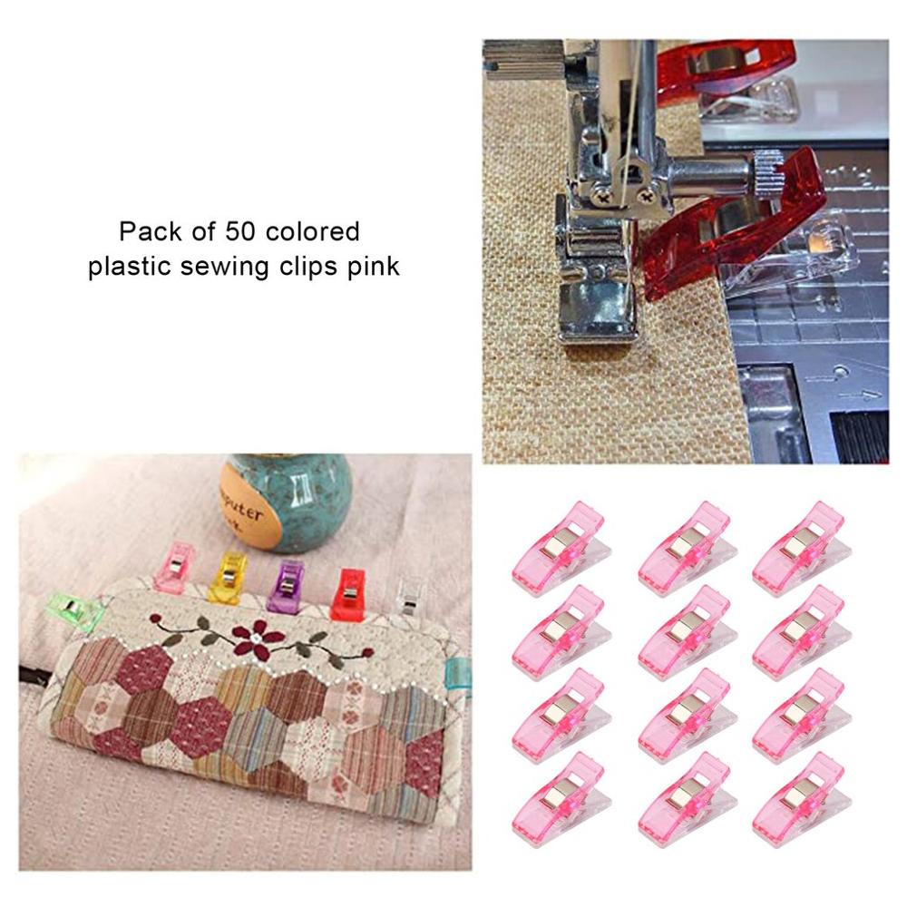 50Pcs Huishoudelijke Handgemaakte Ambachten Clip Patchwork Naaien Clips Roze Clover Wonder Plastic Clip