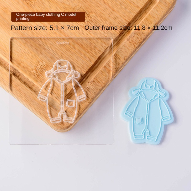 Baby-Kleidung, Keksausstecher, Prägung, Babyparty, Geburtstag, Fondant, Kekse, Werkzeuge für Kuchendekoration, Backzubehör für freundlicher: Beige