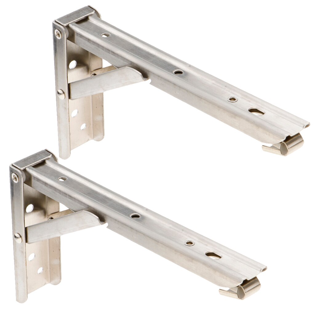 2 Stuks Folding Plank Beugels, Rvs Inklapbare Plank Beugel Voor Tafel Werkbank, Ruimtebesparend Diy Beugel