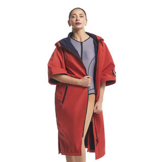 Hiturbo Waterdichte cape met korte mouwen en capuchon Aankleedcape Winddicht Sneldrogend Zwemmen Surfen Klimmen Warme sneldrogende cape: L / green