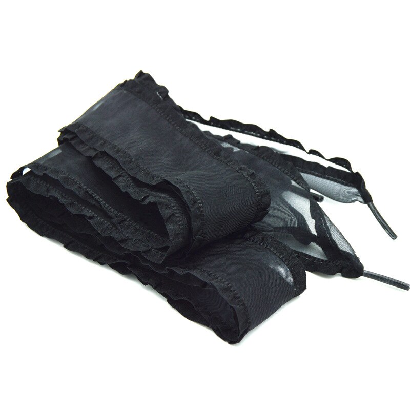 Cordones de Organza con volantes anchos de 4cm, 18 colores, lazo de hilo de gasa, cordones anchos, , belleza, zapatos informales blancos,