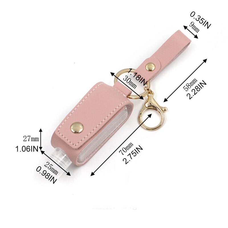 Reiseflaschen Set - Nachfüllbare Behälter - PU Leder Tasche Halter - Schlüsselanhänger - Quetschflaschen