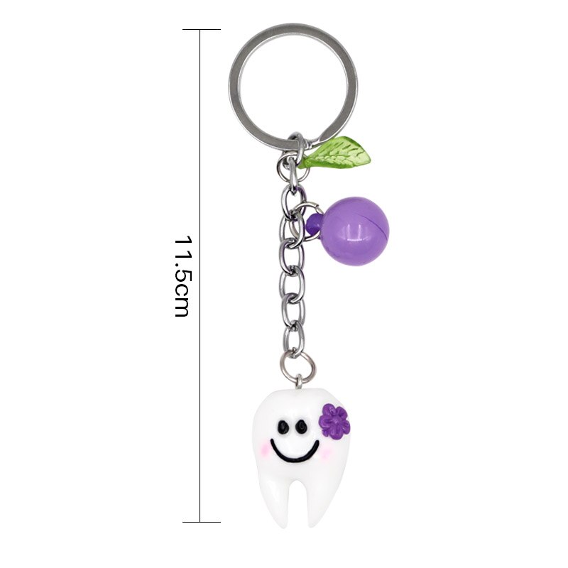 Porte-clés en forme de dents, modèle de Simulation dentaire, accessoires décoratifs, pendentif, anneaux, de clinique dentaire pour enfants, 10/20/50 pièces