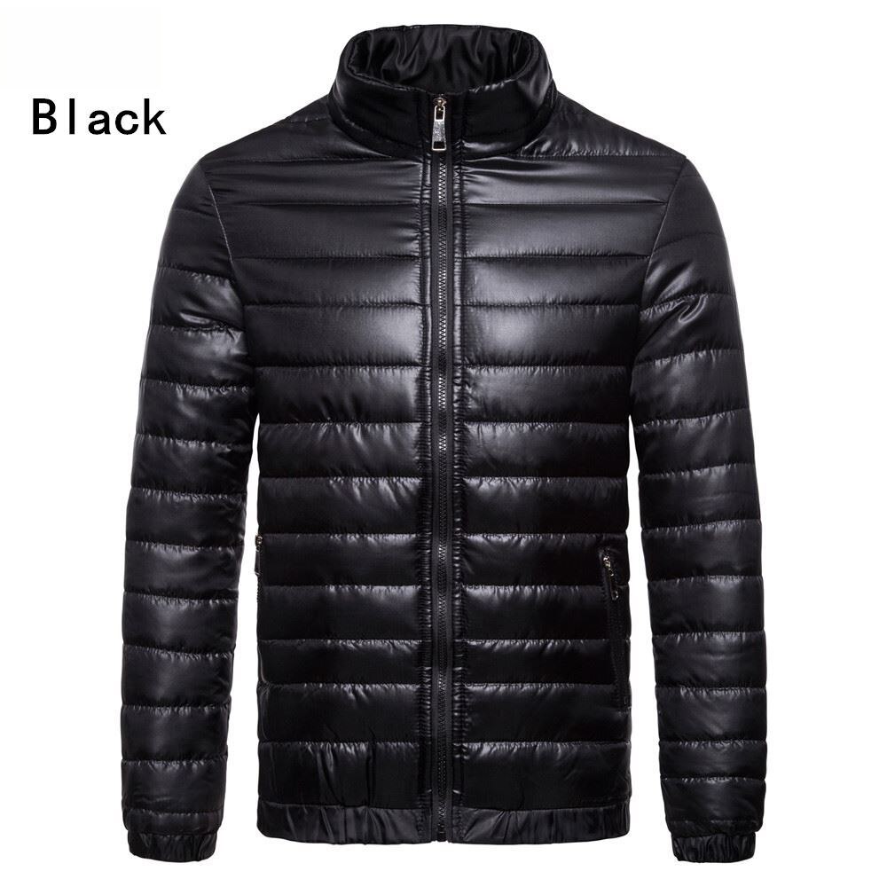 Vinter mænd ultralet dunjakke 90%  hvide andedunsjakker tykke frakker varme slanke parkaer hombre mandlige portabl outwear tøj: Sort / L