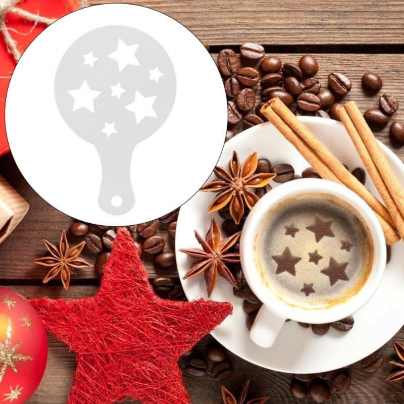 8/16 Pcs Coffee Stencils Fancy Coffee Printing Model Christmas Drawing Mold Valentines Day Drawing Template Cappuccino Mold