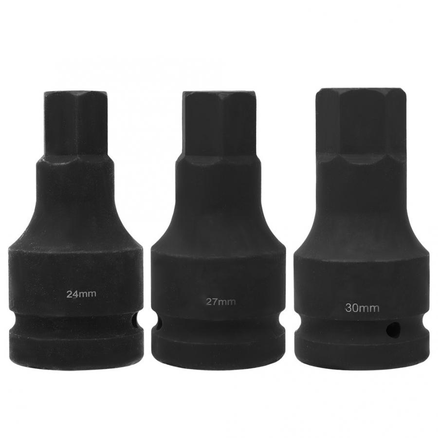 Adaptador de brocas de accionamiento de impacto métrico, 1 Uds. H17/H19/H21/H22/H24/H27/H30, alargador de vástago hexagonal, destornillador cuadrado