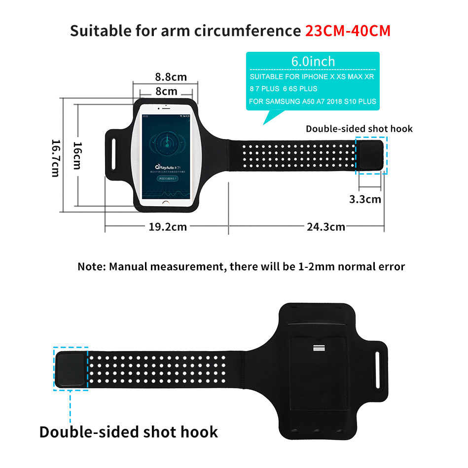 Running Sport Armbands Phone Case On Hand For Samsung S20 S10 A50 iPhone 11 Pro XS Max X XR 8 7 Plus Mobile holder Arm band Bags