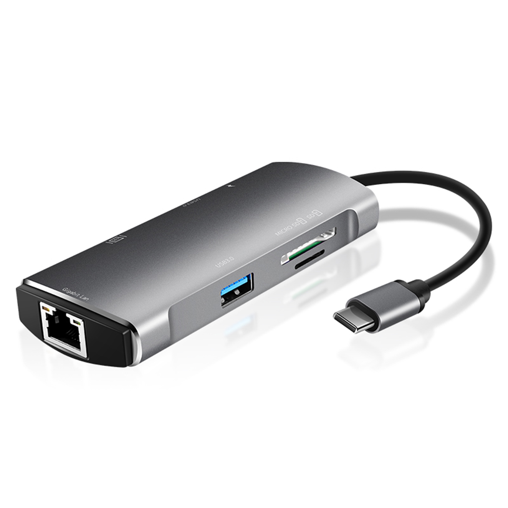 7-in-1 Multi-port Hub Typ-C zu USB3.0 HDMI TF SD Kartenleser Ethernet adapter GK99