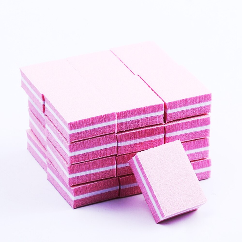 50Pcs Lot Dubbelzijdig Mini Nail File Kleurrijke Spons Nagellak Schuren Buffer Strips Polijsten Manicure Gereedschap: A