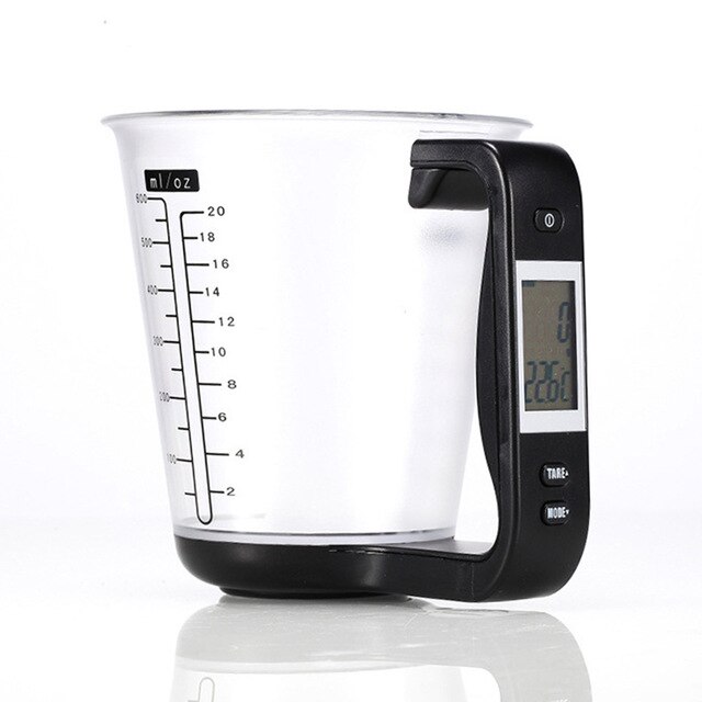 Digital Kitchen Electronic Measuring Cup Scale Household Jug Scales With LCD Display* Weight & Temperature Scale Inside Cup: Black