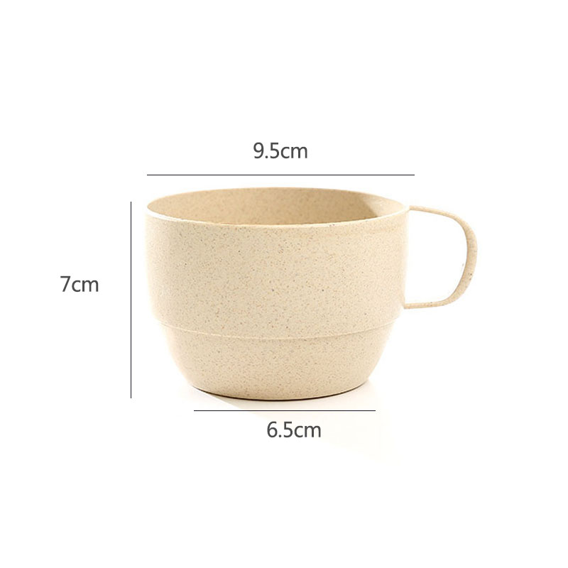 1 PC Office Coffee Cup Eco-friendly Mouthwash Cups Wheat Straw kitchen Accessories Milk Tea Cup: beige