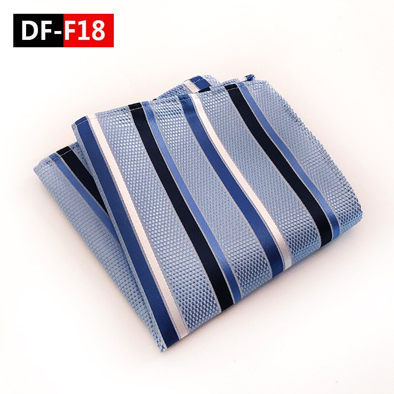 20 Style Luxury Striped Men Pocket Square Hanky Classic Wedding Party Handkerchief Soft Silk Vintage Hankies Chest Towel: DF-F18