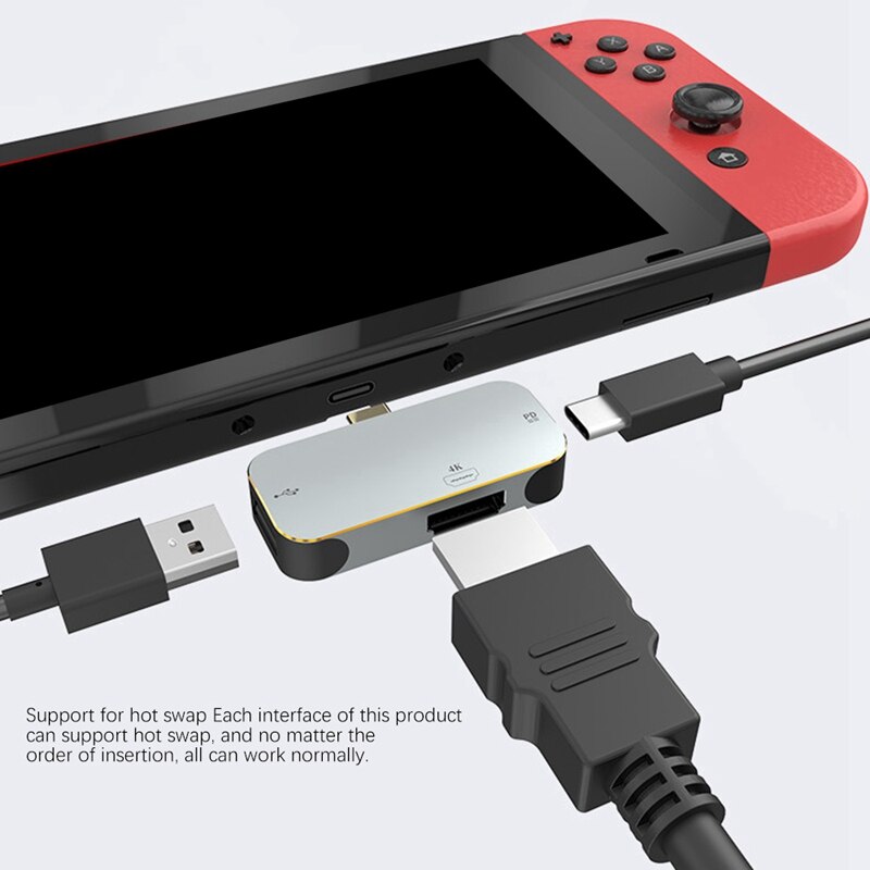 Convertisseur vidéo Hd pour Nintendo Switch, adaptateur Portable USB 1080 vers HDMI