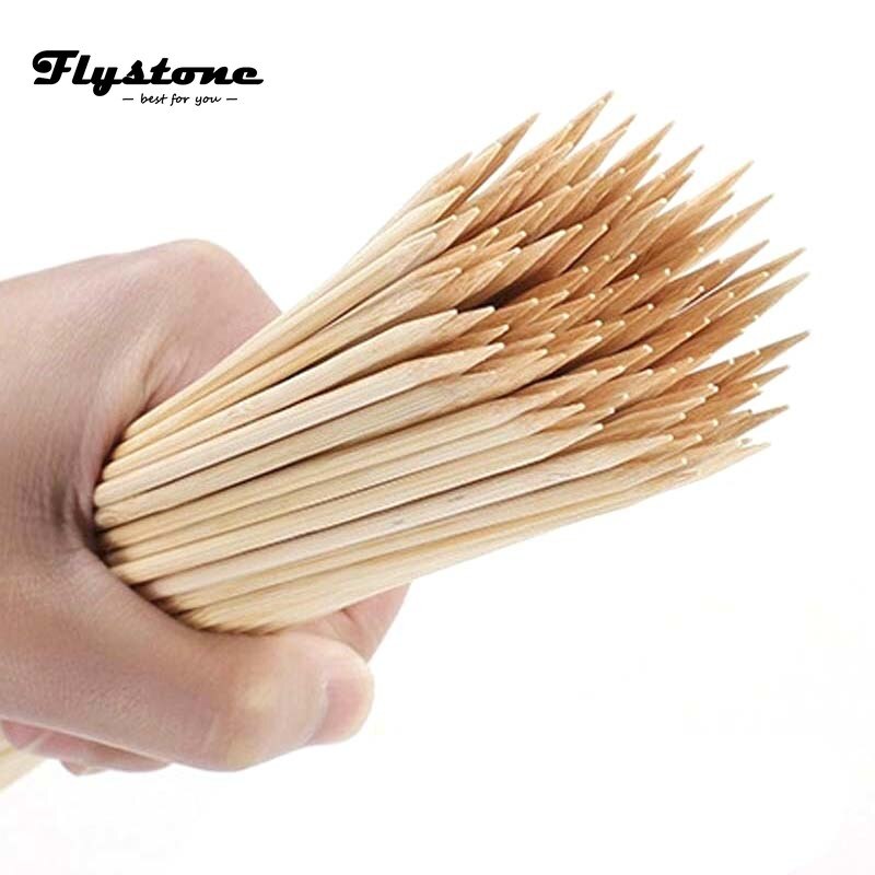 Pinchos de madera de bambú para barbacoa, herramienta para comida, carne de bambú, palitos largos desechables para , 15cm/30cm, 30/50 piezas