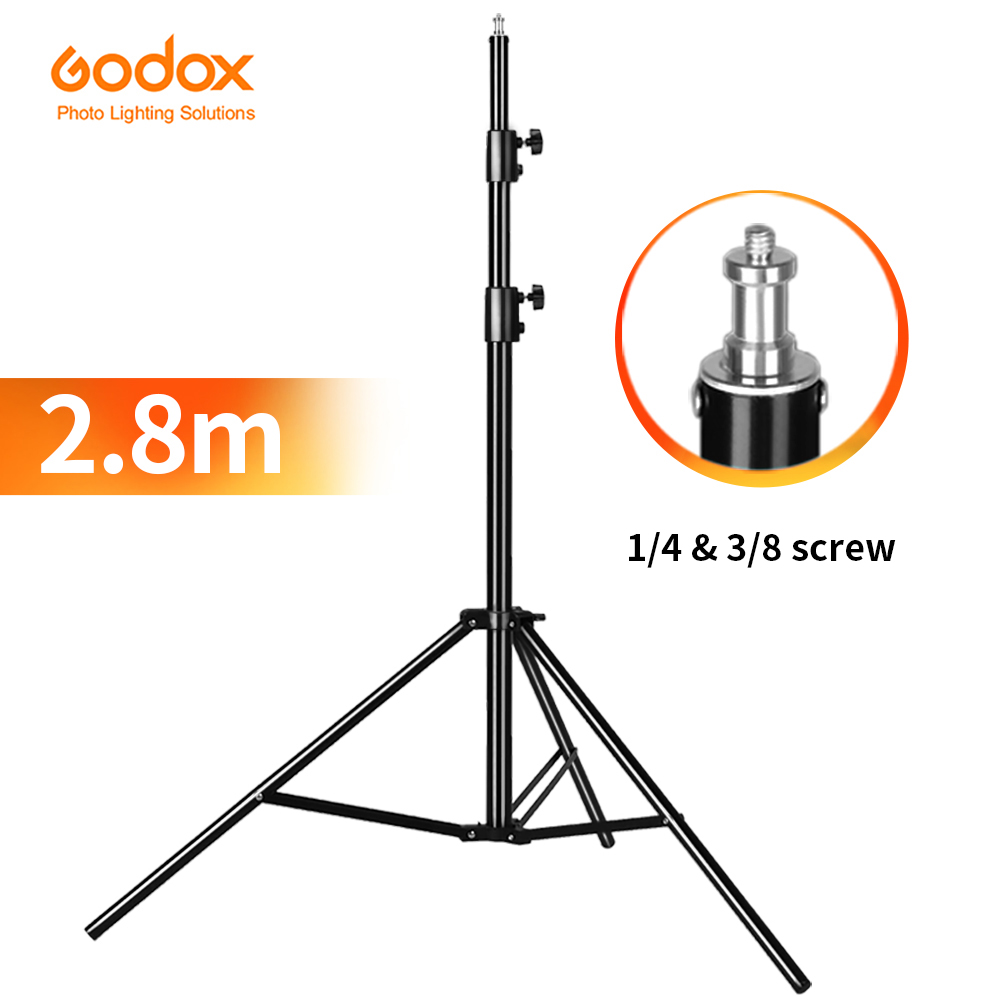 Godox 280 Cm 2.8 M Zware Video Studio Licht Statief Statief Met 1/4 "Schroef Voor Softbox Lamp houder Led Licht Flash