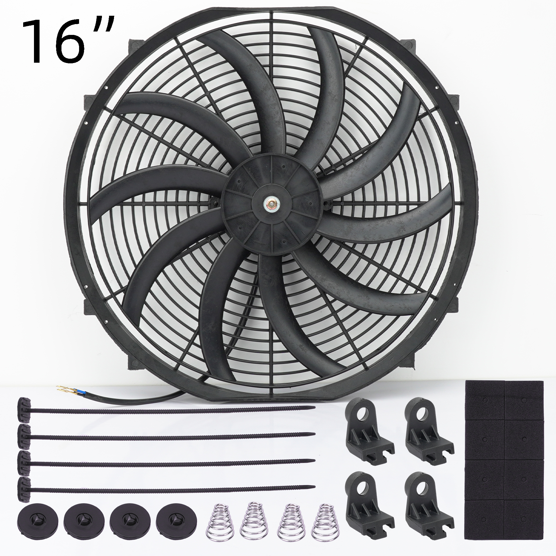 Car 12V Fan 80W Slim Electric Radiator Coolling Fans Push Pull Mount Installation Kit Cooling Systems Universal Automotive Fan: Orange