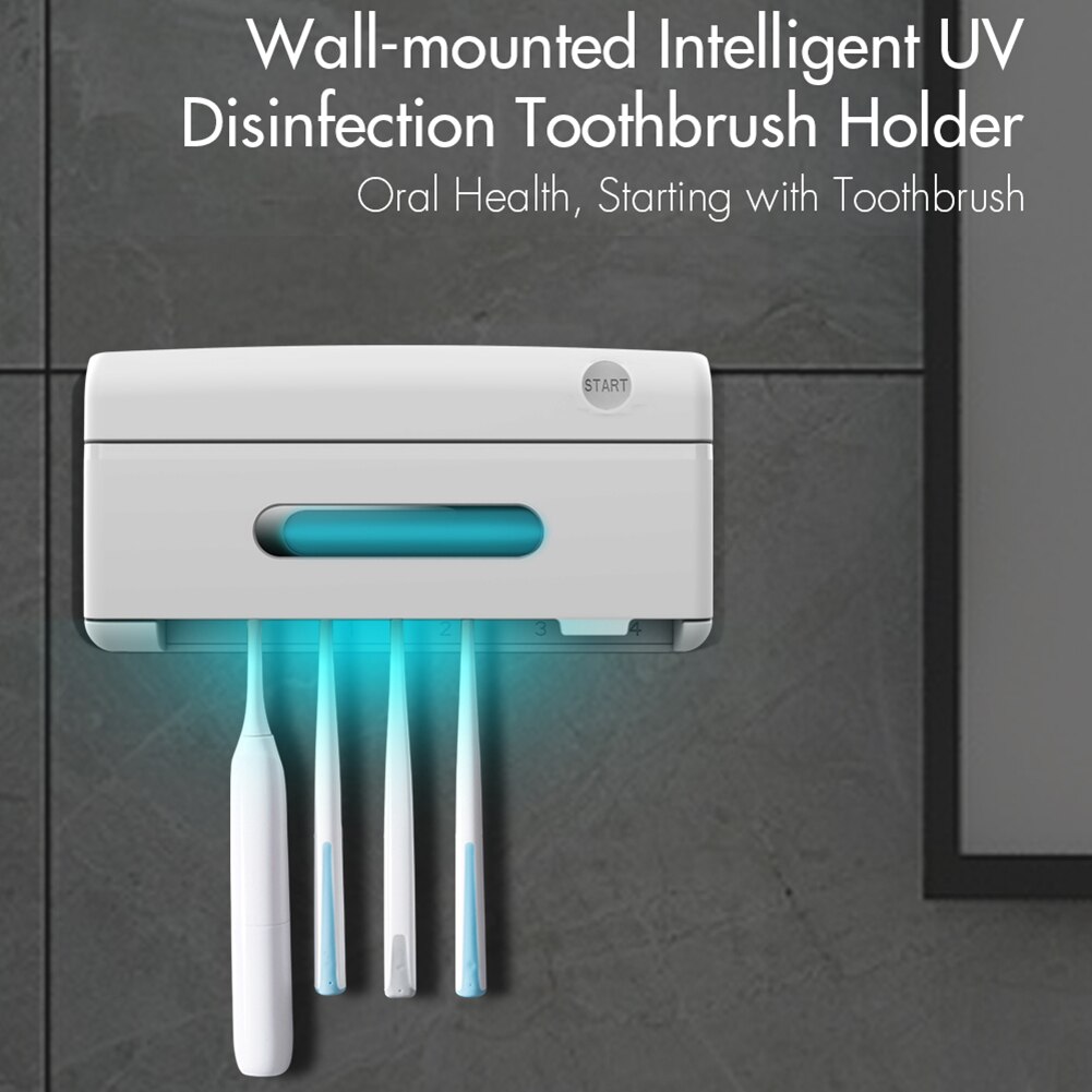 Smart Uv Desinfectie Tandenborstel Scheermes Sterilisator Box Usb Sanitizer Doos Orale Cleaner Box Holder Dental Care Wall Mount Thuis