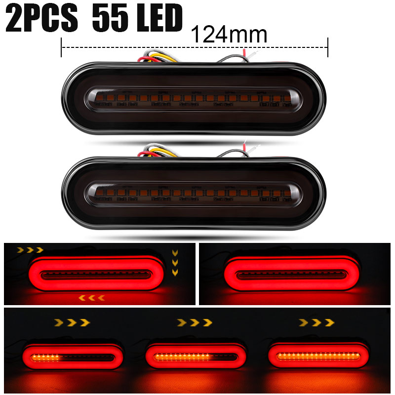 55 led rem-, achter- en knipperlichtbalken (drl) voor motorfietsen 110 richtingaanwijzers, achterlichten voor cafe racer, chopper, bobber en cruiser: Beige