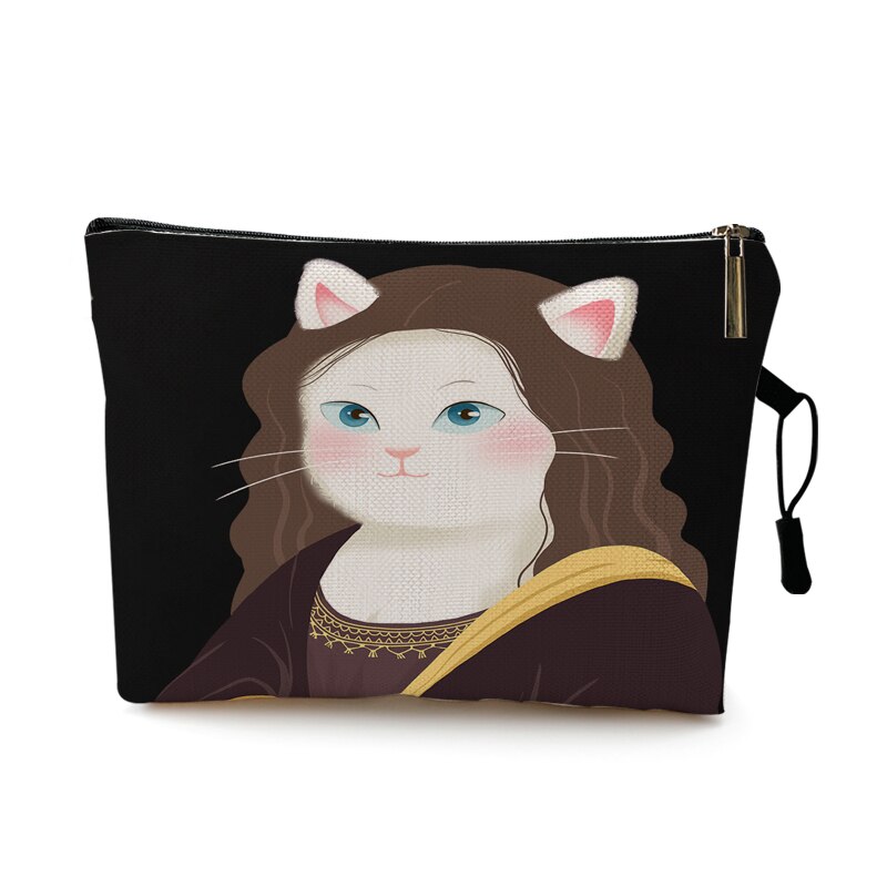 Sacchetto di vanità del rossetto dell'organizzatore di articoli da toeletta di viaggio della borsa cosmetica delle signore delle donne del sacchetto di trucco di progettazione del gatto divertente sveglio eccellente: Pattern 7