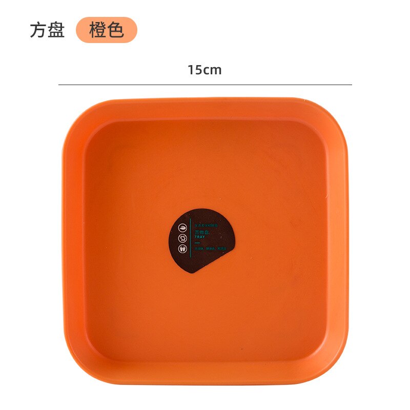 Assiette créative en os de fruits en plastique, assiette de Table à gâteau: square-orange